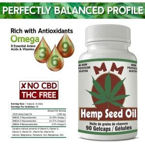 MM Hemp Seed Oil, 1000mg (90 Soft Gel Capsules)