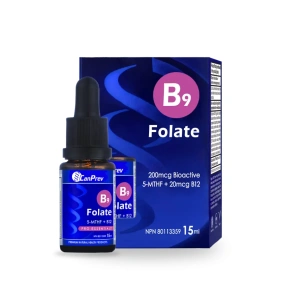 B9 Folate 200mcg Drops – Blueberry 15ml Canprev