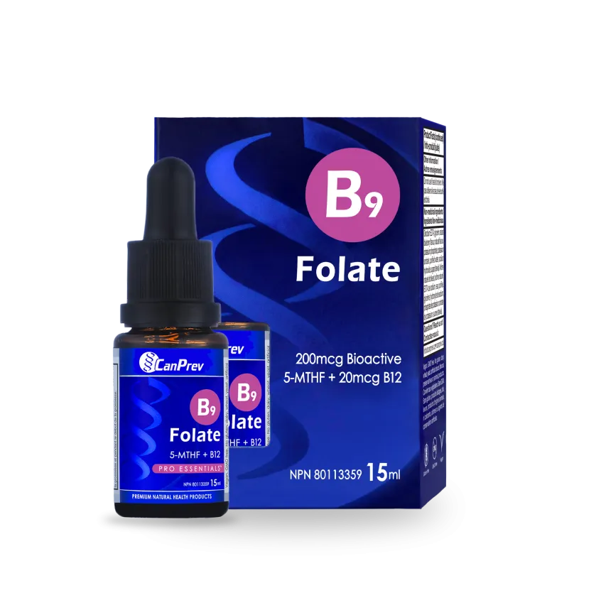B9 Folate 200mcg Drops – Blueberry 15ml Canprev
