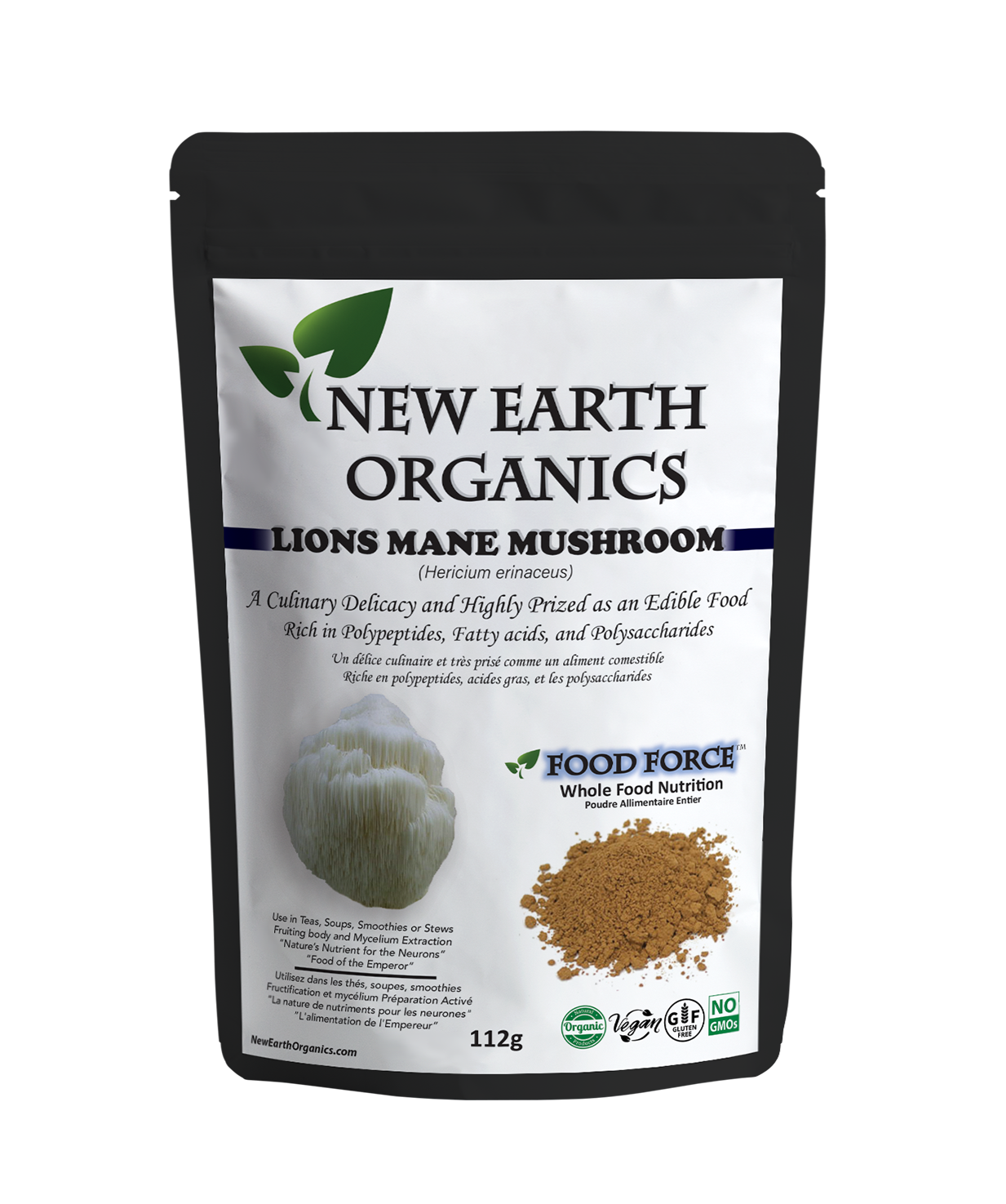 Lions Mane 112g New Earth Organics