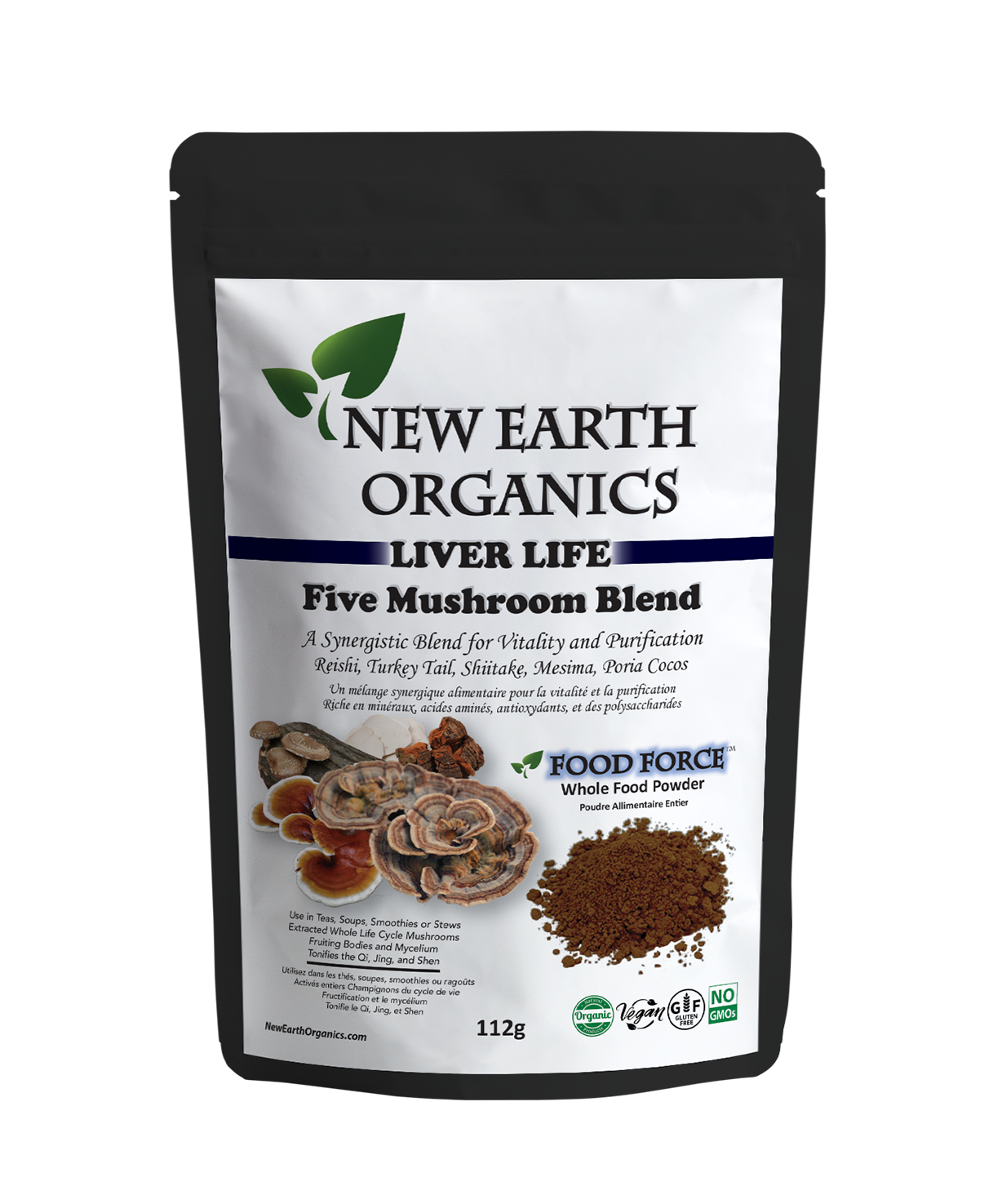 Liver Life – 5 Mushroom Blend 112g New Earth Organics